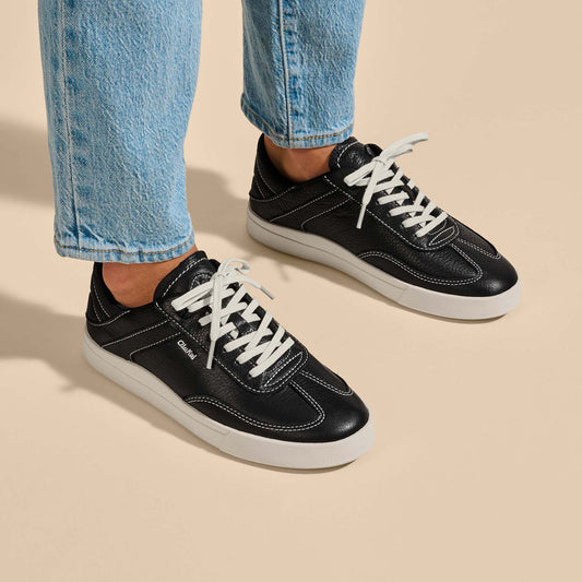 OluKai Hā‘upu Women’s Leather Sneakers - Onyx